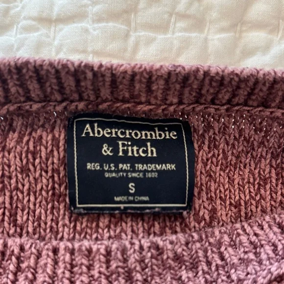 Abercrombie & Fitch Burgundy Sweater with Lace-Up Sides - Picture 2 of 5